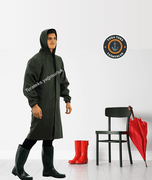 BOY PARDESÜ YAĞMURLUK ( Haki renk )